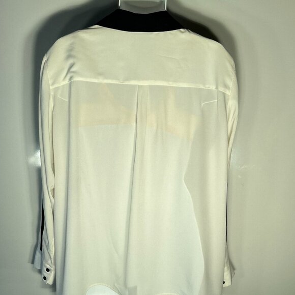 Peter Nygard SZ 22 Ivory Georgette Top Career Minimalist Dressy Old $ Preppy - Picture 5 of 8